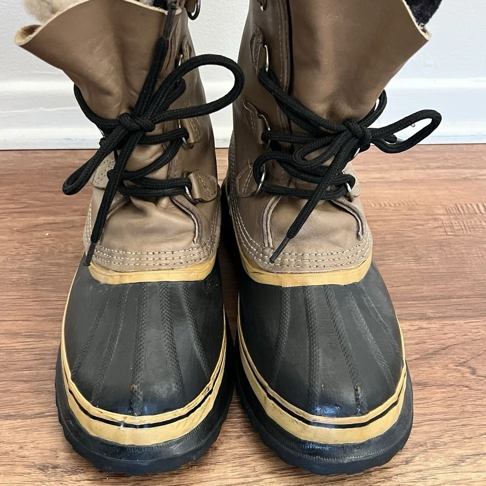 Sorel Caribou Vintage Kaufman Canada Men's Size Brown Leather Insulated Boots